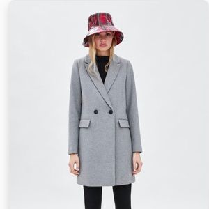 NWT SOLD OUT ZARA Gray Menswear Coat Small Women